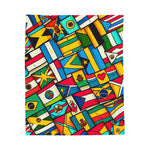 Vibrant World Flags Plush Blanket - Cozy Decorative Throw for Travel Lovers
