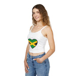 Jamaican Heart Women's Spaghetti Strap Tank Top - Summer Vibes, Casual Wear, Perfect for Festivals and Beach Days