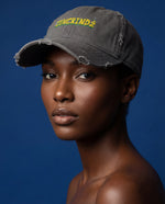 Zengrindz embroidered palm logo Hat | Distressed cotton cap