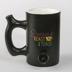 ROAST & TOAST PIPE MUG - SHINY BLACK WITH RASTA COLOR PRINT
