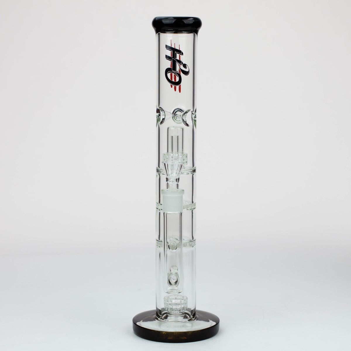 16" H2O Dual Honeycomb diffuser Glass water bong [H2O-27]