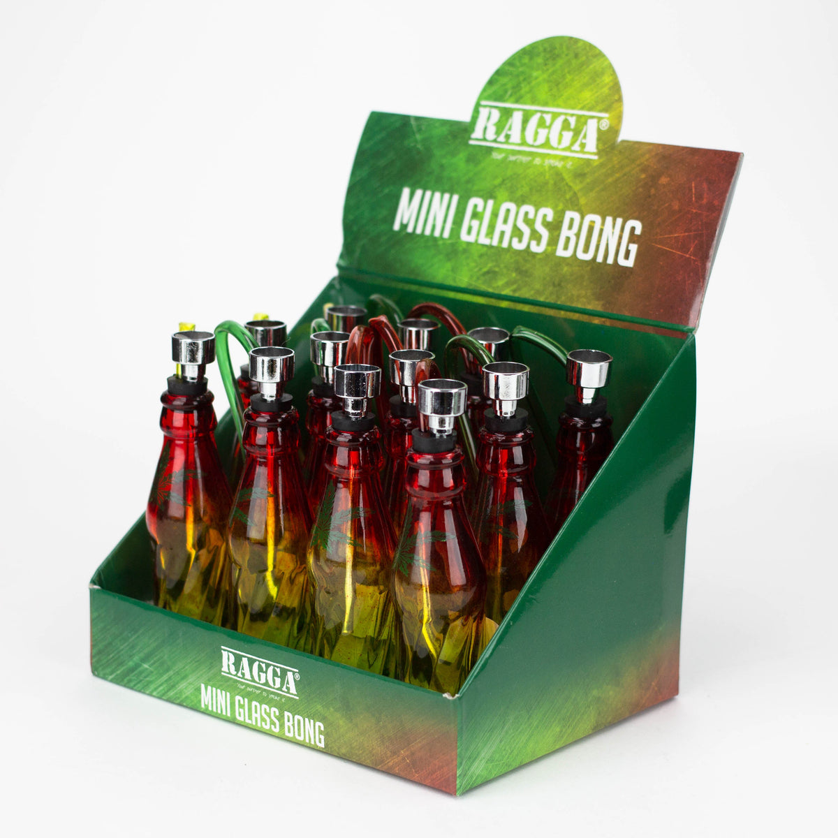 5" rasta mini glass water pipe display of 12