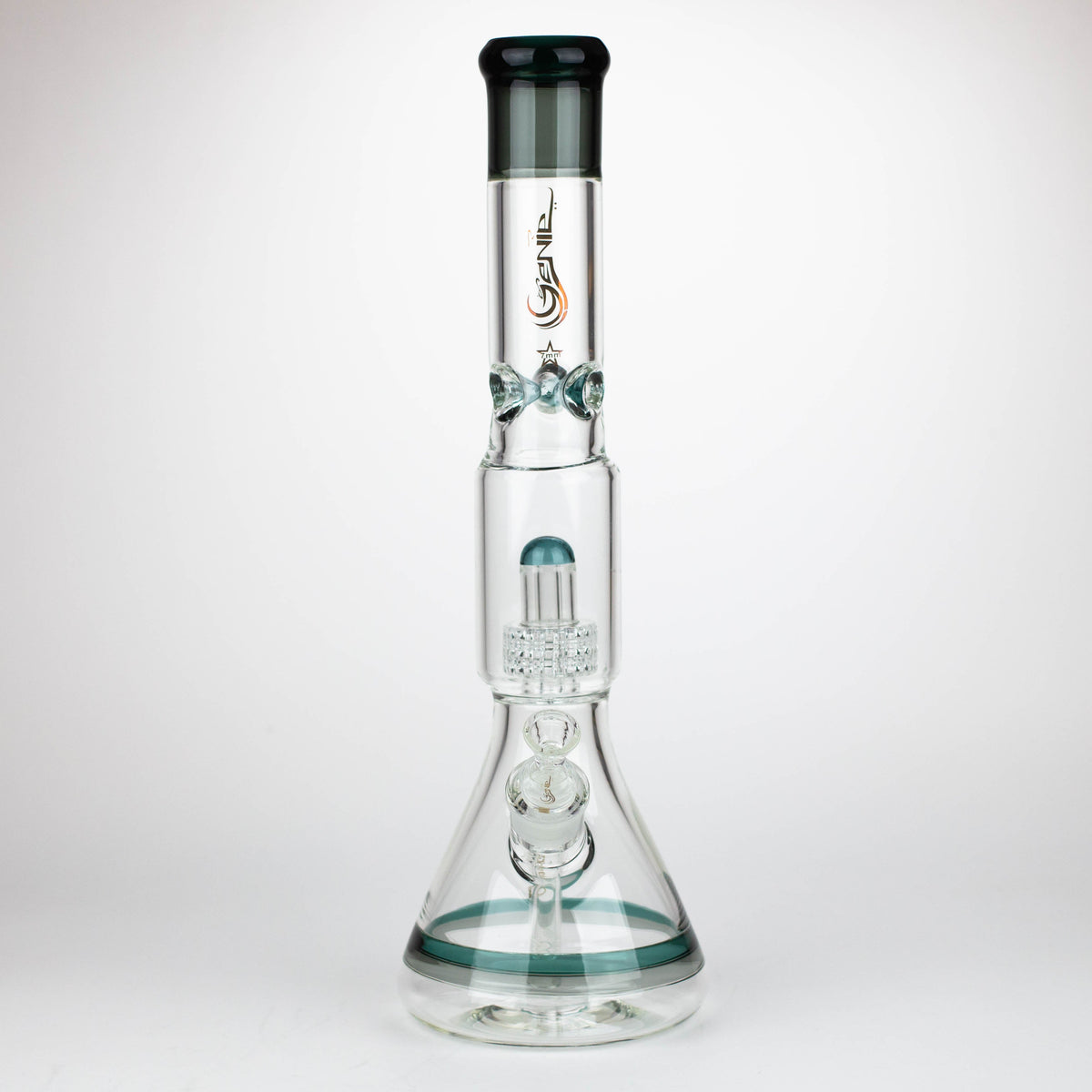 GENIE | 17" shower head percolator 7 mm glass water bongs [GB20011]