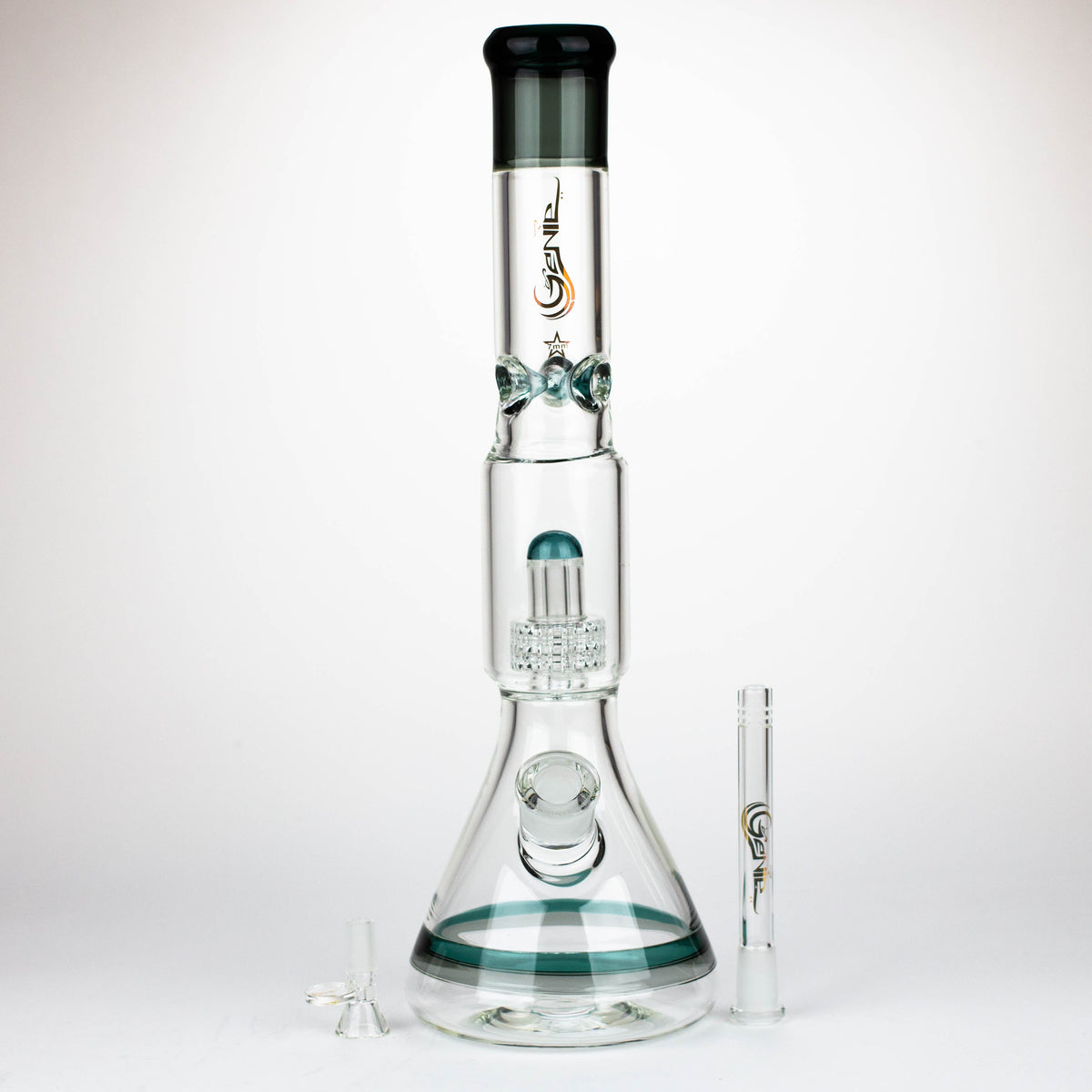 GENIE | 17" shower head percolator 7 mm glass water bongs [GB20011]