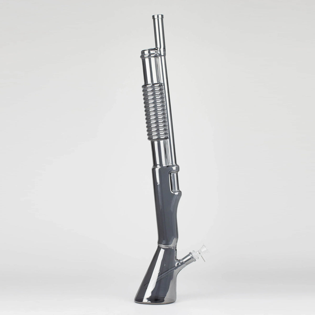 Bong de vidrio de 27" con diseño de escopeta y baño electrochapado con soporte de exhibición [GU004]