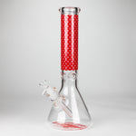 Bong de vidrio de 9 mm y 14" con diseño de lujo [PIP871]