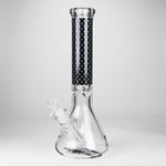 Bong de vidrio de 9 mm y 14" con diseño de lujo [PIP871]