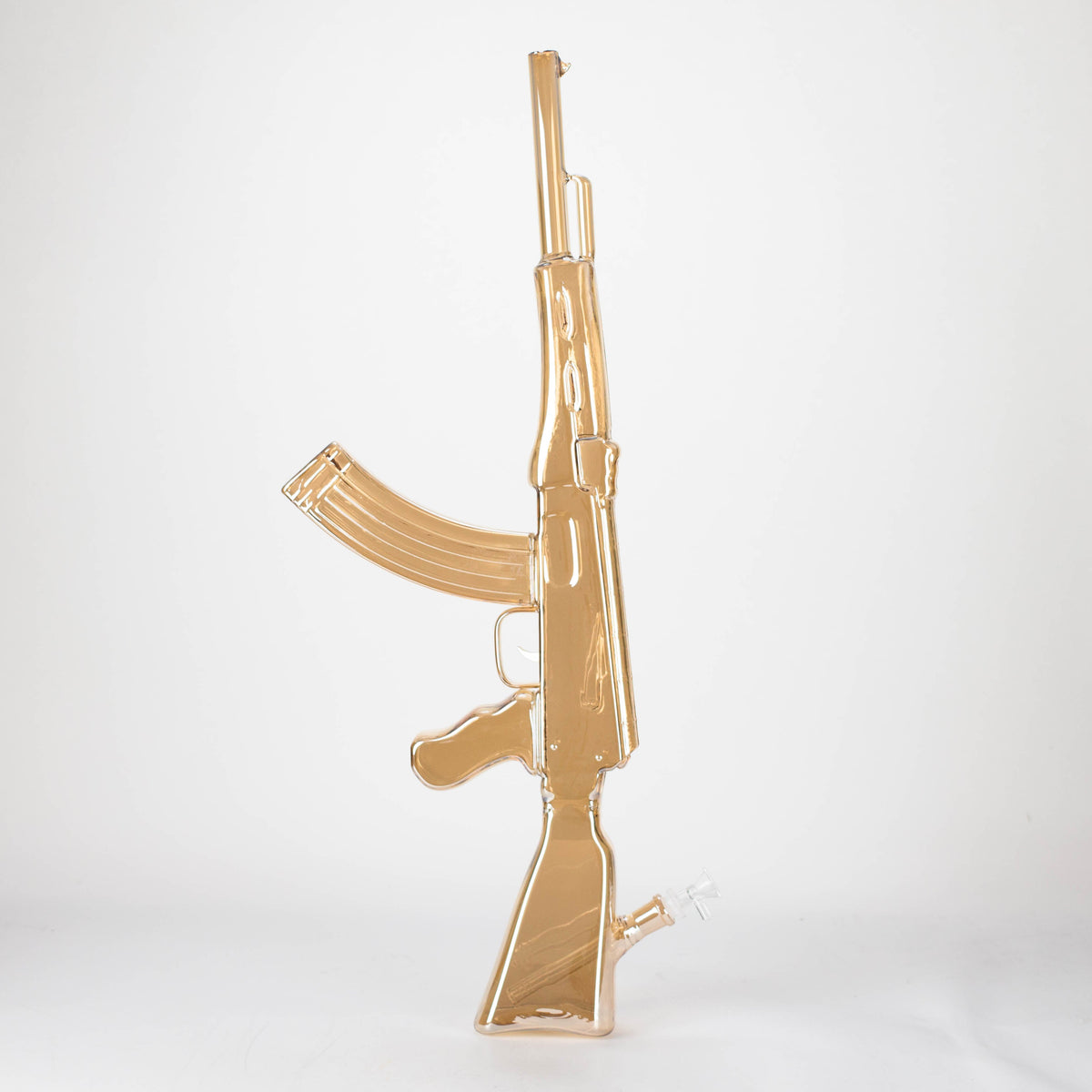 Bong de vidrio galvanizado de 27" con diseño AK-47 y soporte de exhibición [GU001]