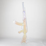Bong de vidrio galvanizado de 27" con diseño AK-47 y soporte de exhibición [GU001]
