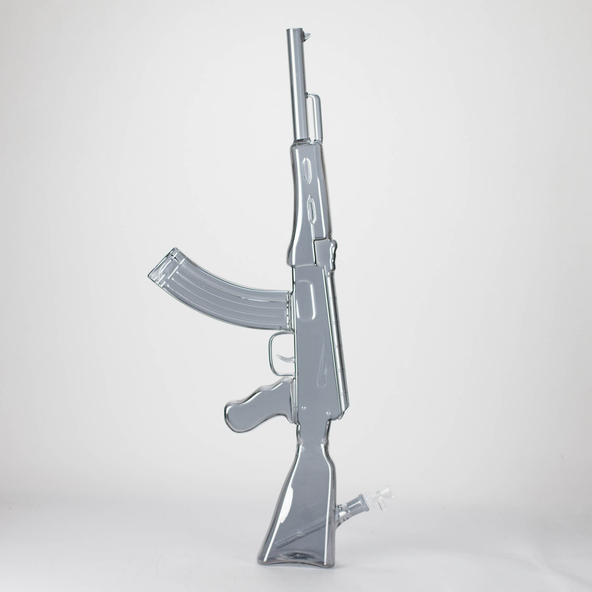 Bong de vidrio galvanizado de 27" con diseño AK-47 y soporte de exhibición [GU001]