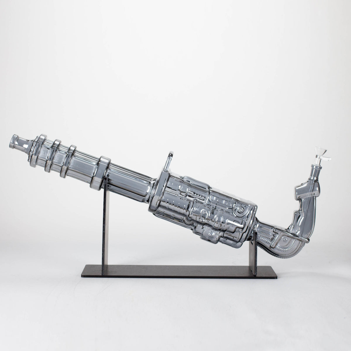 24" Electroplated Machine gun Design Glass Bong with Display Stand [GU002]