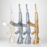 Bong de vidrio galvanizado de 27" con diseño AK-47 y soporte de exhibición [GU001]
