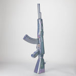 Bong de vidrio galvanizado de 27" con diseño AK-47 y soporte de exhibición [GU001]