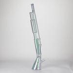 Bong de vidrio de 27" con diseño de escopeta y baño electrochapado con soporte de exhibición [GU004]