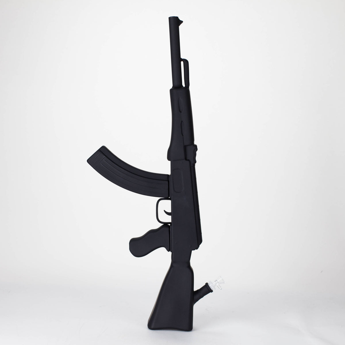 Bong de vidrio pintado de 27" con diseño AK-47 y soporte de exhibición [GU005]