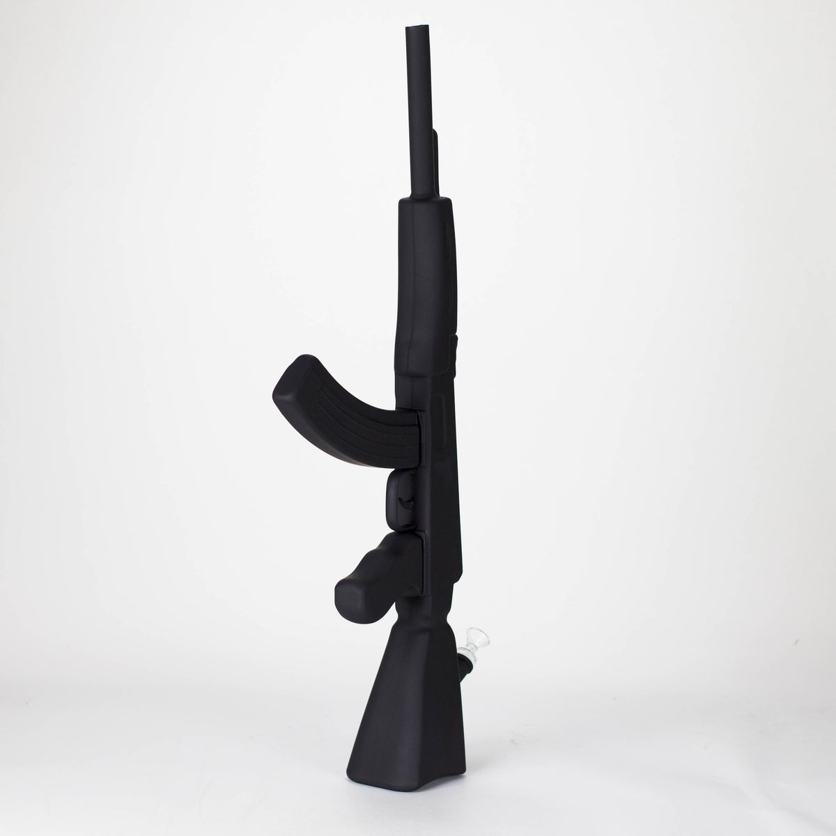 Bong de vidrio pintado de 27" con diseño AK-47 y soporte de exhibición [GU005]