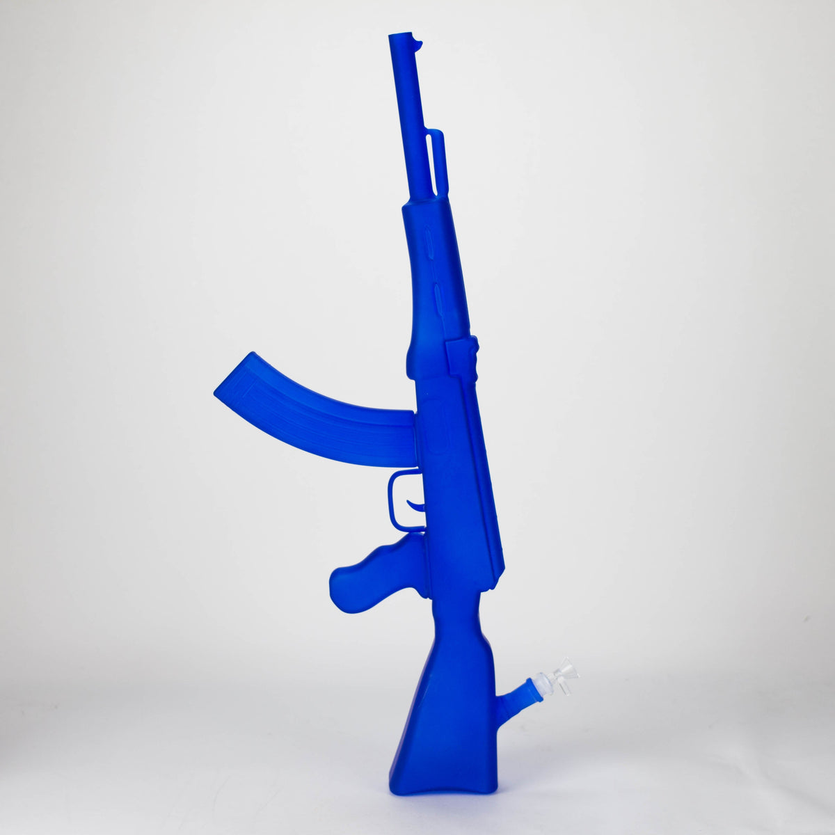 Bong de vidrio pintado de 27" con diseño AK-47 y soporte de exhibición [GU005]