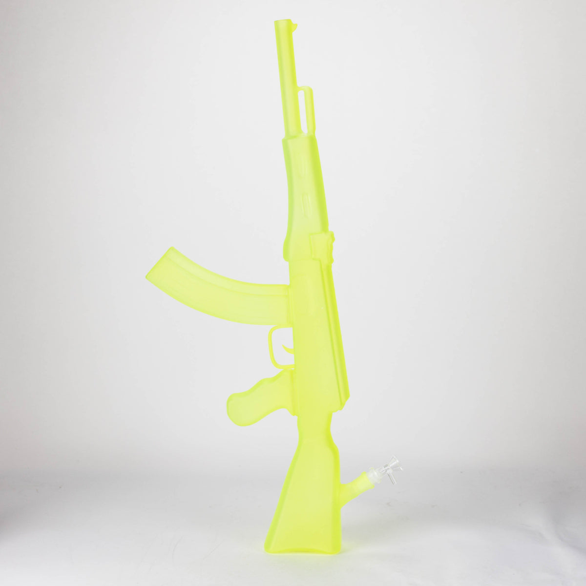 Bong de vidrio pintado de 27" con diseño AK-47 y soporte de exhibición [GU005]