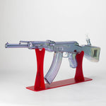 Bong de vidrio galvanizado de 27" con diseño AK-47 y soporte de exhibición [GU001]