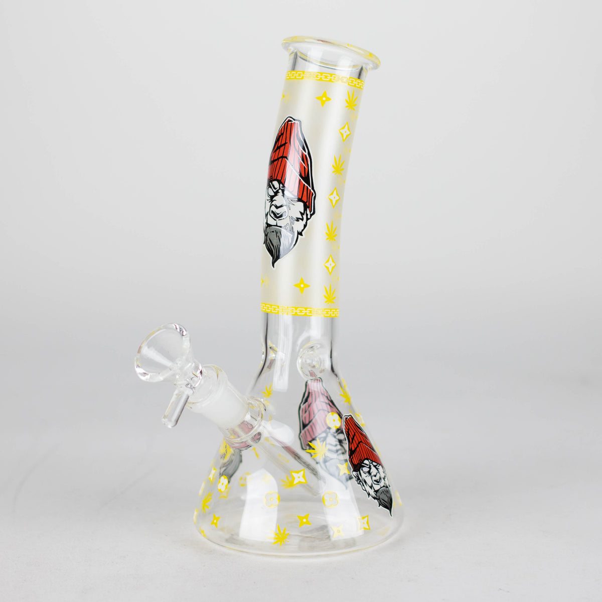 Bong de vaso de precipitados Gorilla Designs de 8.5" que brilla en la oscuridad. En caja [PIP301]