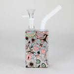 7" Glass Mini Bong Orange Skull Color Printed [JBLMIN-08-7A]