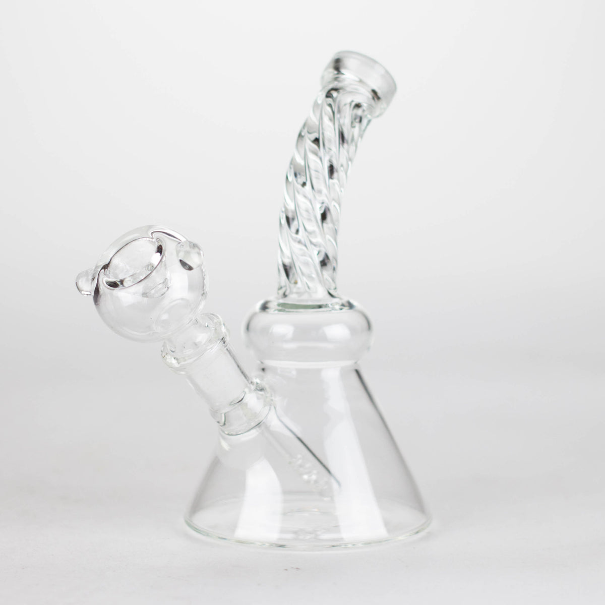 6" Bent neck twist glass bong with diffuser