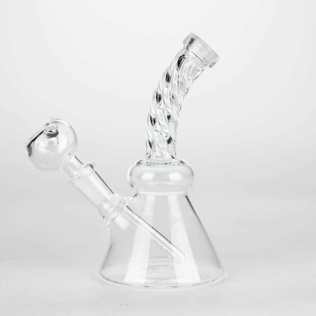 6" Bent neck twist glass bong with diffuser