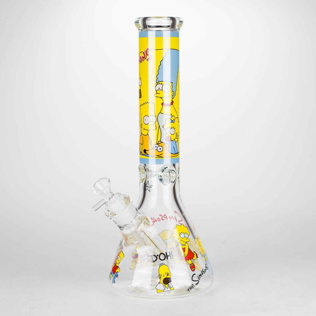 Bongs de vidrio de 9 mm con dibujos animados de la familia amarilla de 14" [PIP789]