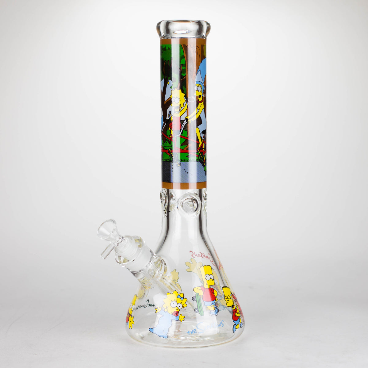 Bongs de vidrio de 9 mm con dibujos animados de la familia amarilla de 14" [PIP789]