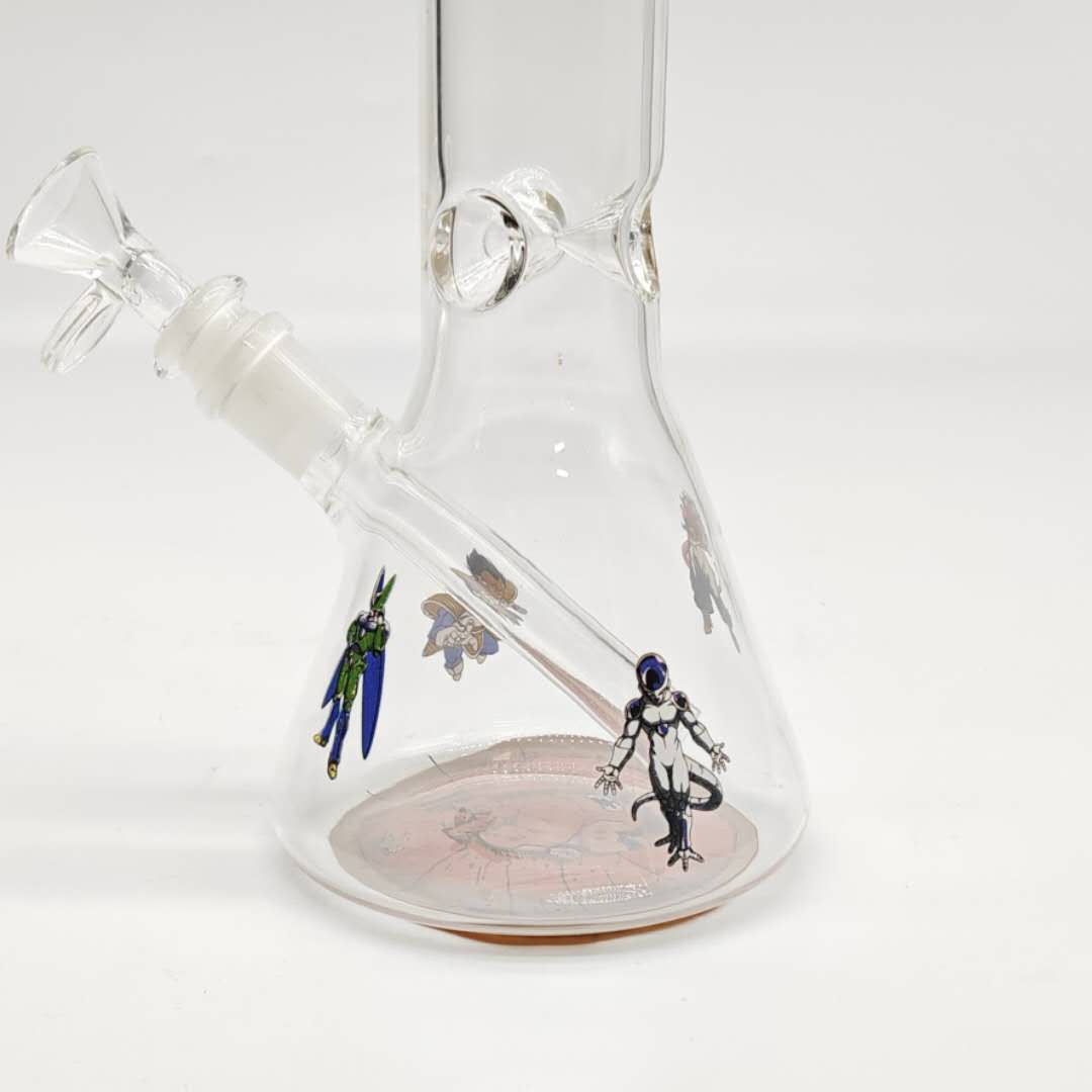 12"44mm Tube 4mm Cartoon Design Beaker Bong
