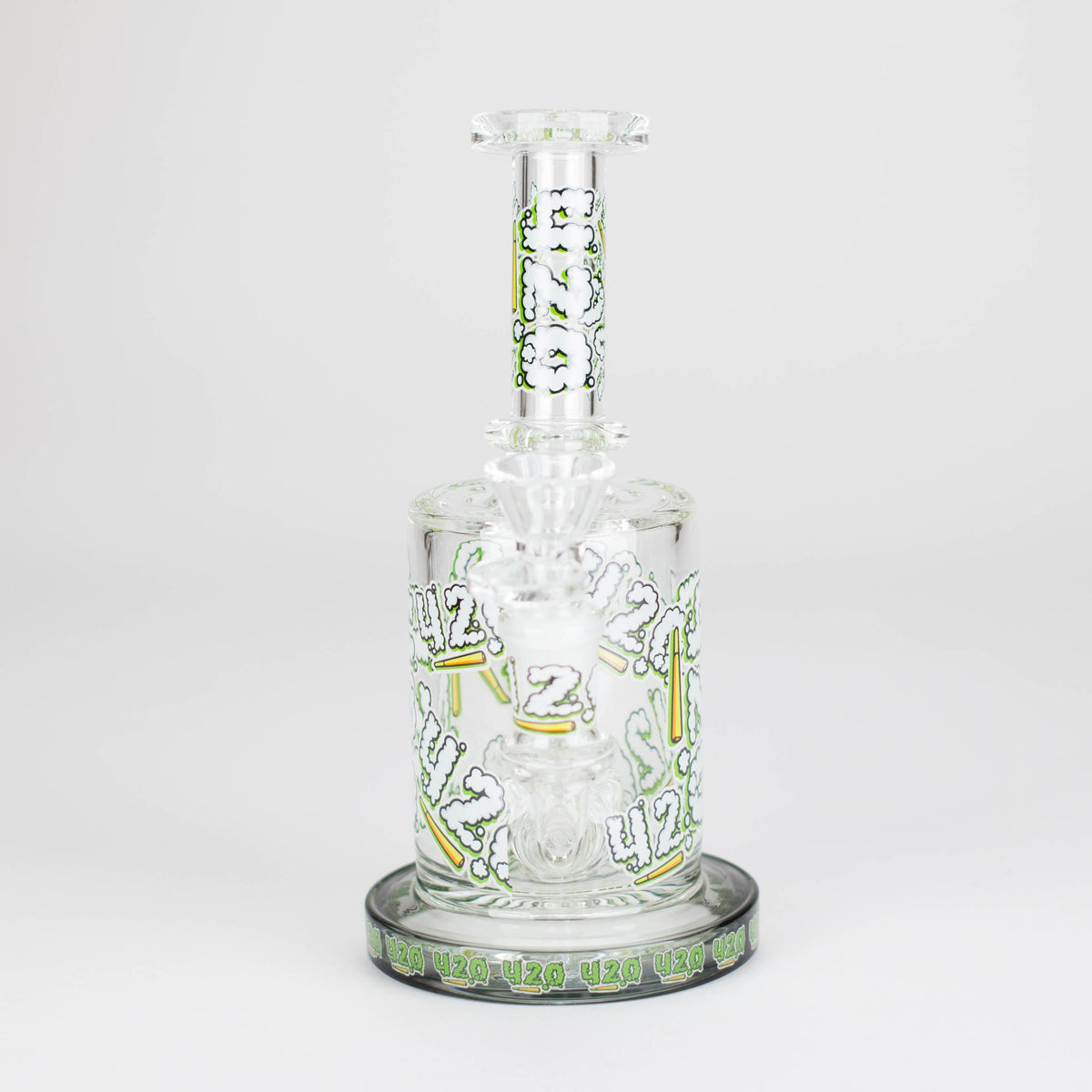 Bong de vidrio de 7" con detalles de color y percolador - Edición especial 420