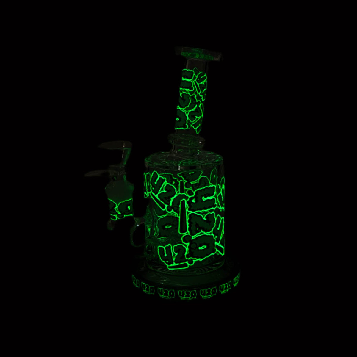 Bong de vidrio de 7" con detalles de color y percolador - Edición especial 420