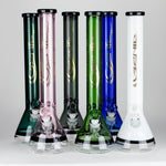 Genie | 18" 9 mm color-tube and clear-bottom beaker water bong [GE3110]