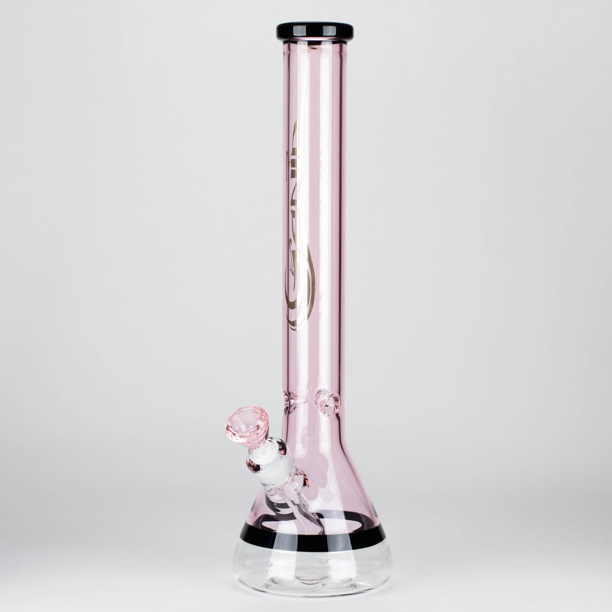 Genie | 18" 9 mm color-tube and clear-bottom beaker water bong [GE3110]