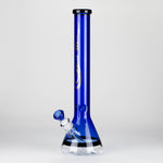 Genie | 18" 9 mm color-tube and clear-bottom beaker water bong [GE3110]
