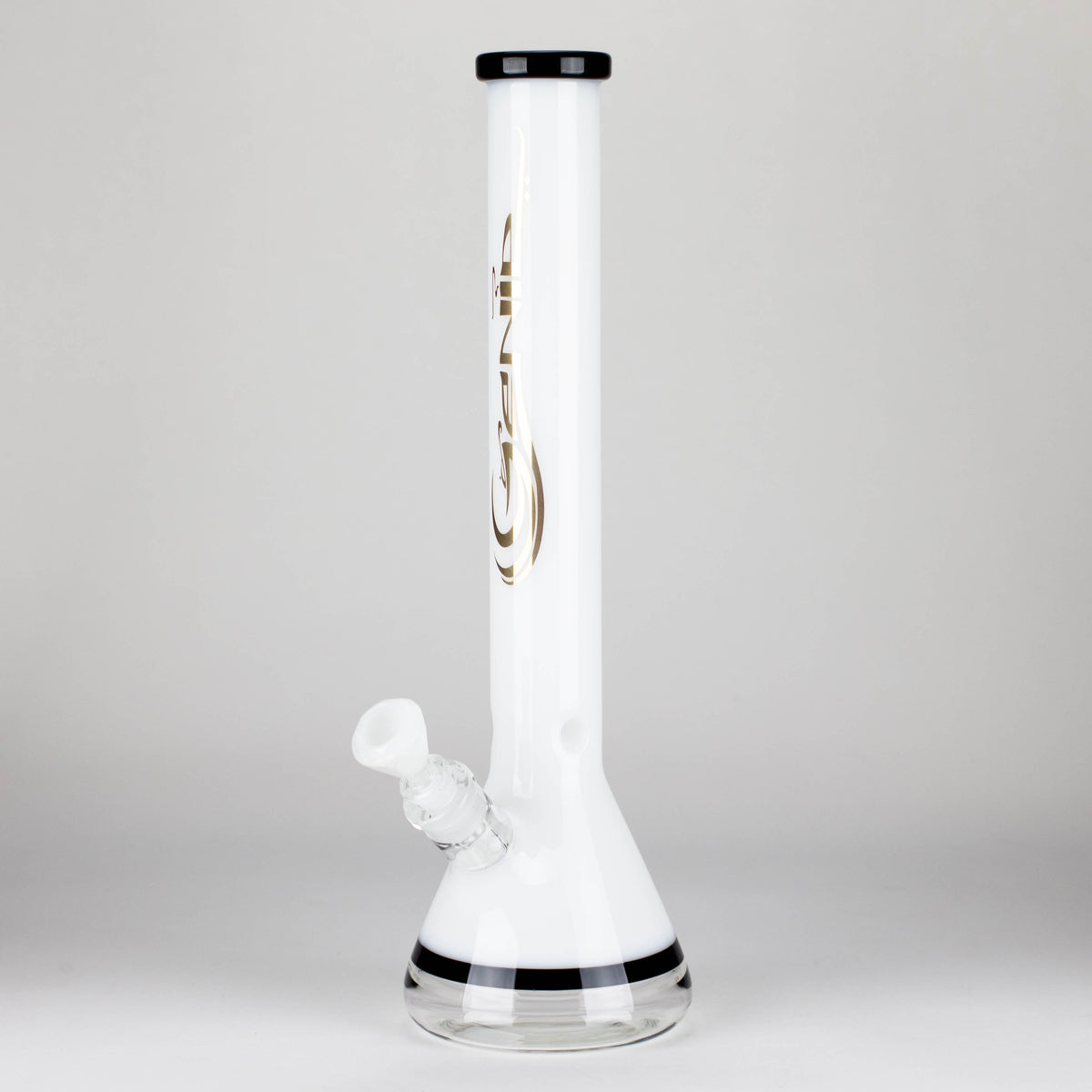 Genie | 18" 9 mm color-tube and clear-bottom beaker water bong [GE3110]