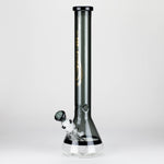 Genie | 18" 9 mm color-tube and clear-bottom beaker water bong [GE3110]
