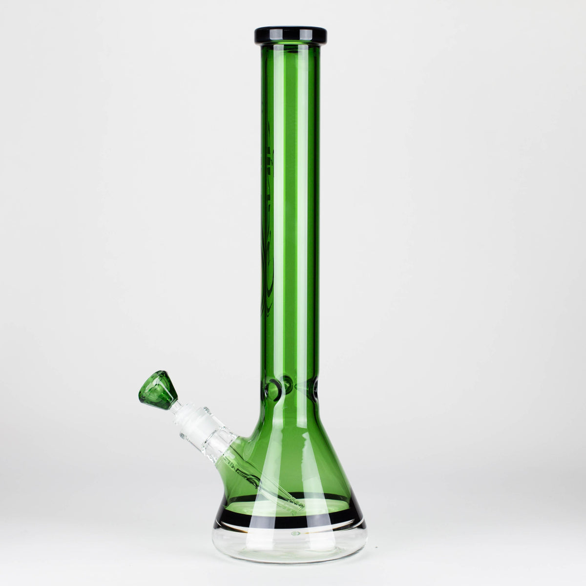Genie | 18" 9 mm color-tube and clear-bottom beaker water bong [GE3110]