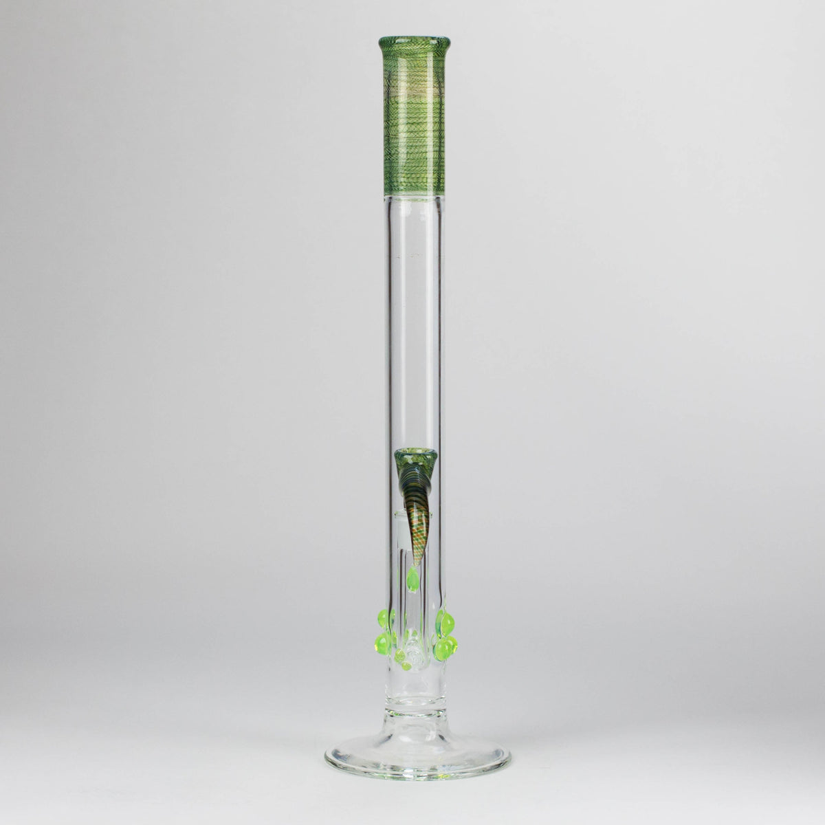 Shine Glassworks | 22 inch 38mm Straight Tube with Latticino mouthpiece and opal [ST 2203] - Made in Canada