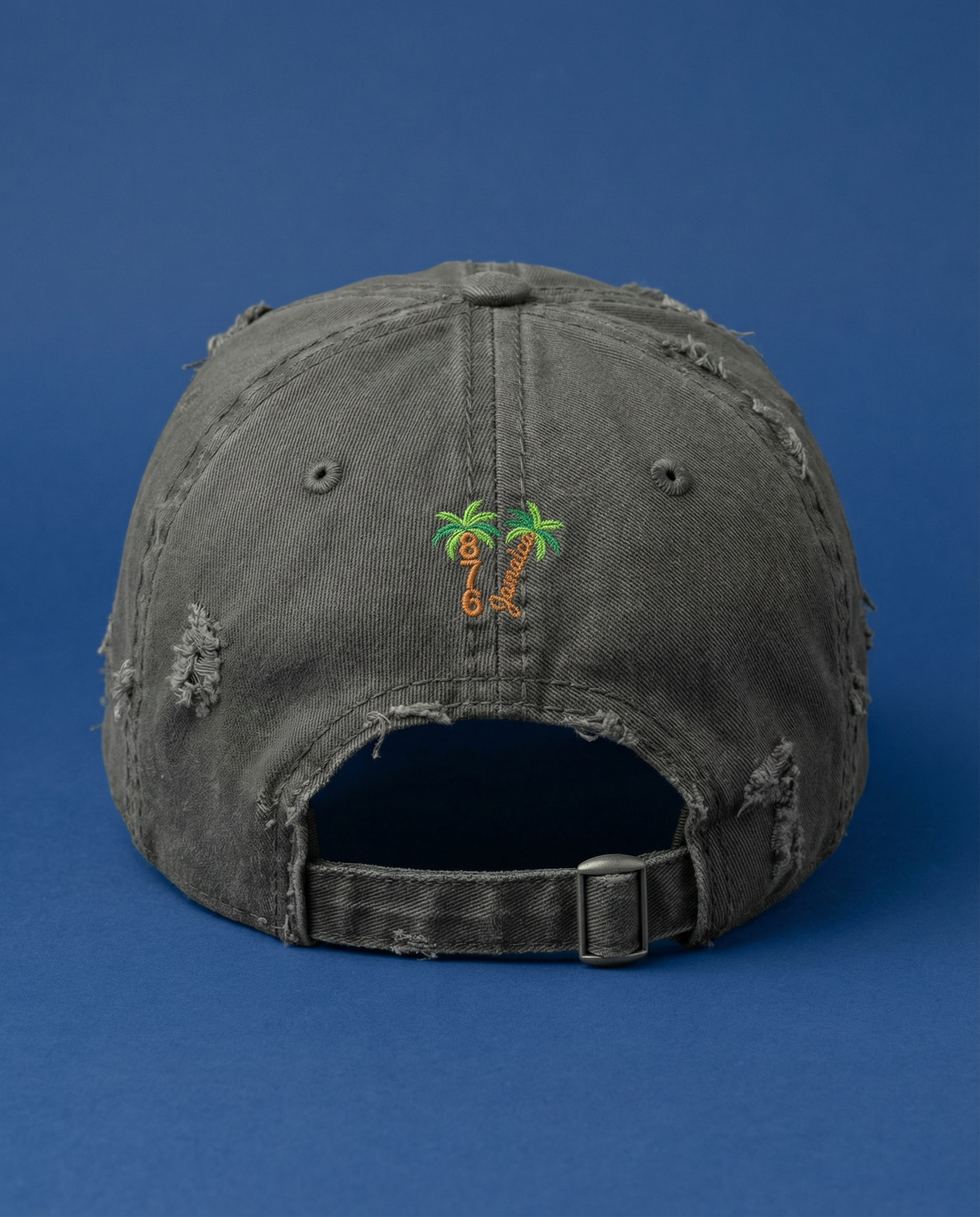Zengrindz embroidered palm logo Hat | Distressed cotton cap
