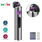 Portable Electronic Lighter USB Arc pipe Lighter with LED Button and Battery Indicator [MLT233]