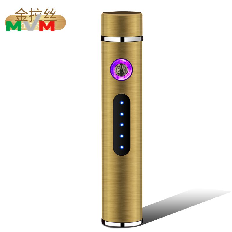 Portable Electronic Lighter USB Arc pipe Lighter with LED Button and Battery Indicator [MLT233]